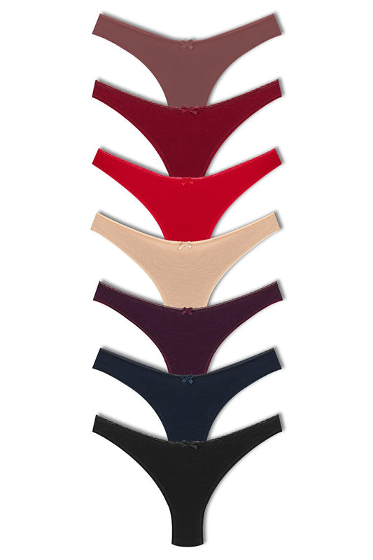 Cotton High Waist Brazilian Women's Panties 7-pack