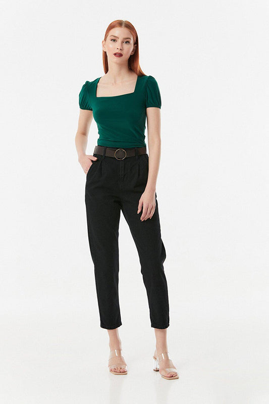 Belted Straight Jean Trousers