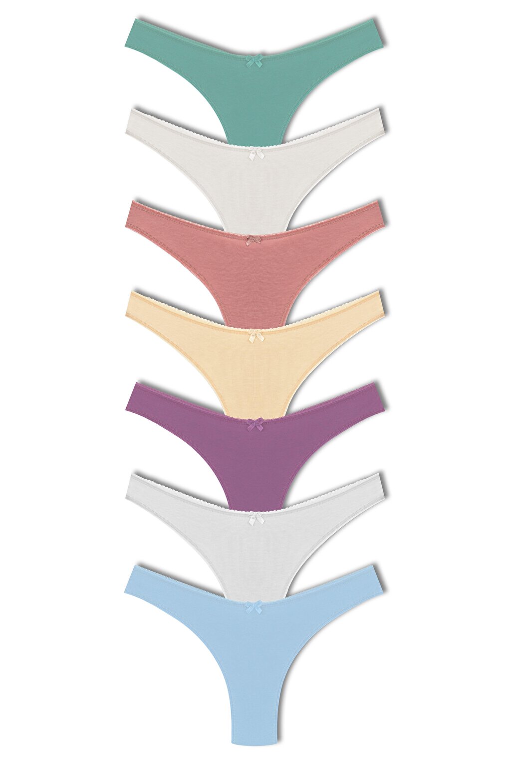 Cotton High Waist Brazilian Women's Panties 7-pack