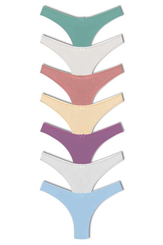 Cotton High Waist Brazilian Women's Panties 7-pack