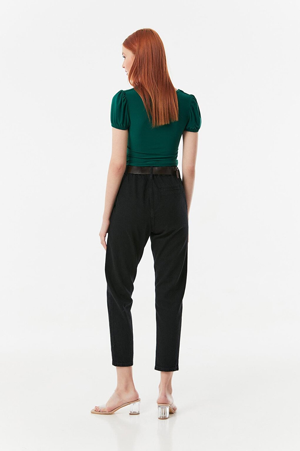 Belted Straight Jean Trousers