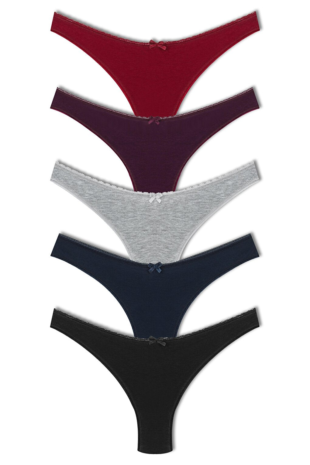 Cotton High Waist Brazilian Women's Panties 5-pack