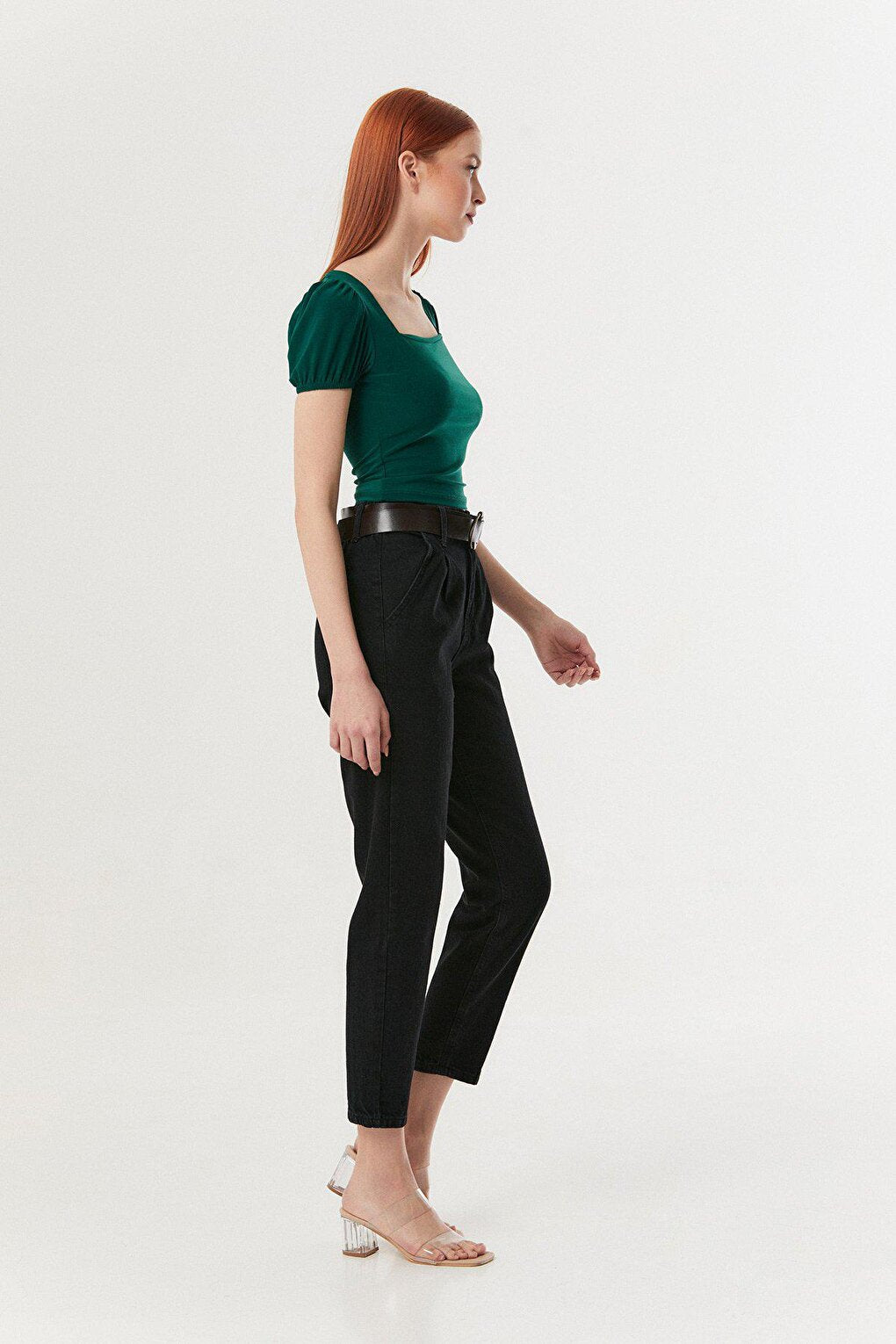 Belted Straight Jean Trousers