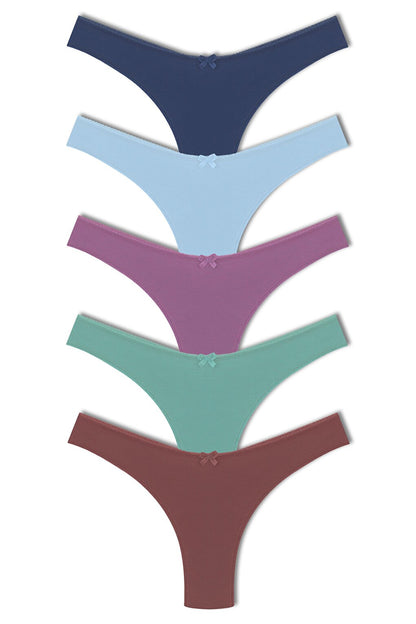 Cotton High Waist Brazilian Women's Panties 5-pack