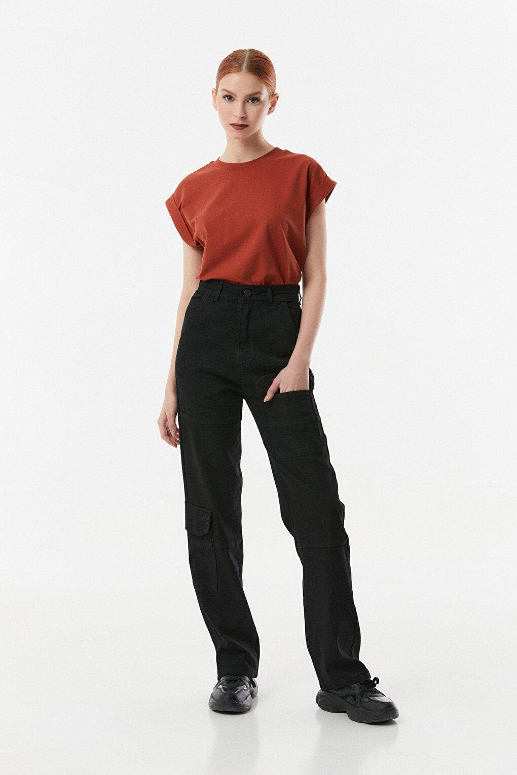 High Waist Palazzo Jean with Cargo Pocket