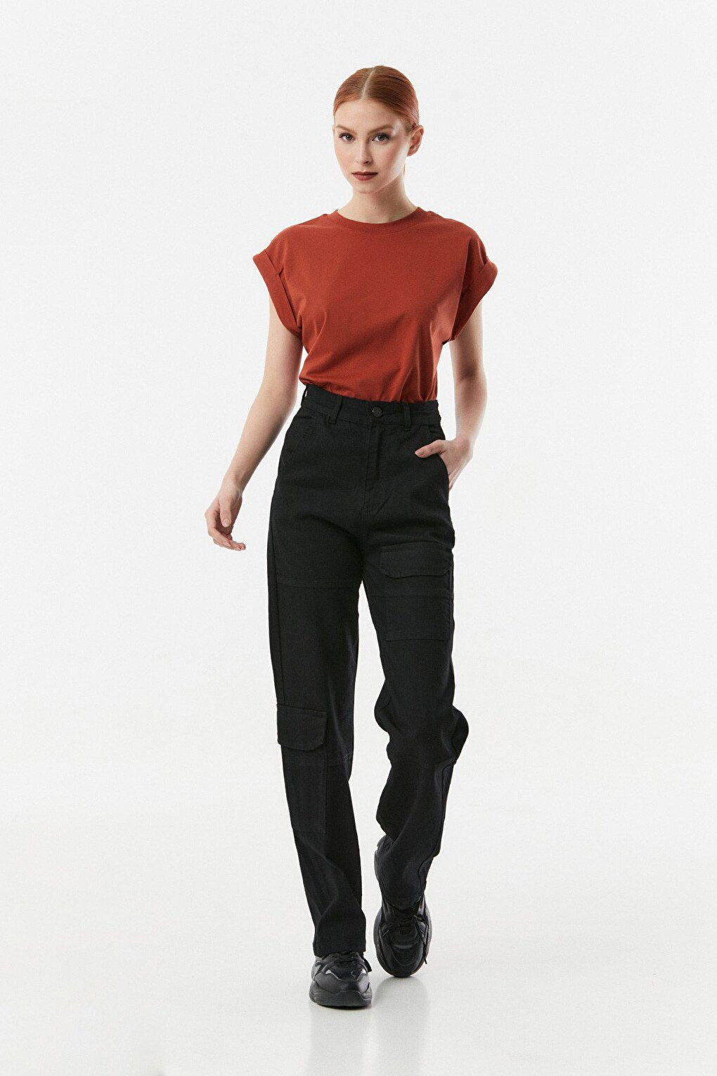 High Waist Palazzo Jean with Cargo Pocket