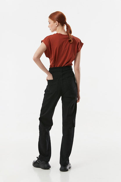 High Waist Palazzo Jean with Cargo Pocket