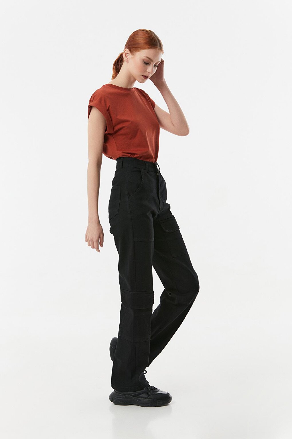 High Waist Palazzo Jean with Cargo Pocket