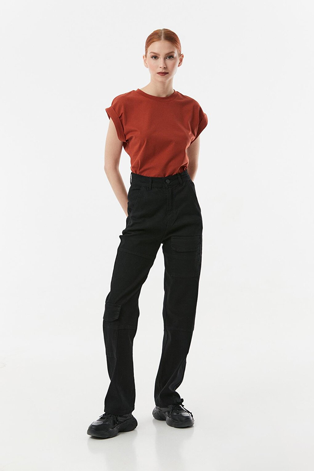 High Waist Palazzo Jean with Cargo Pocket