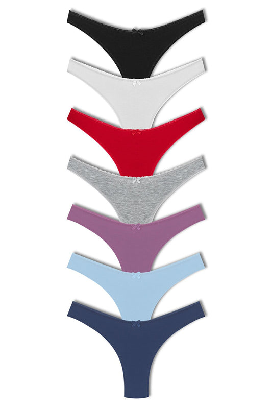 Cotton High Waist Brazilian Women's Panties 7-pack