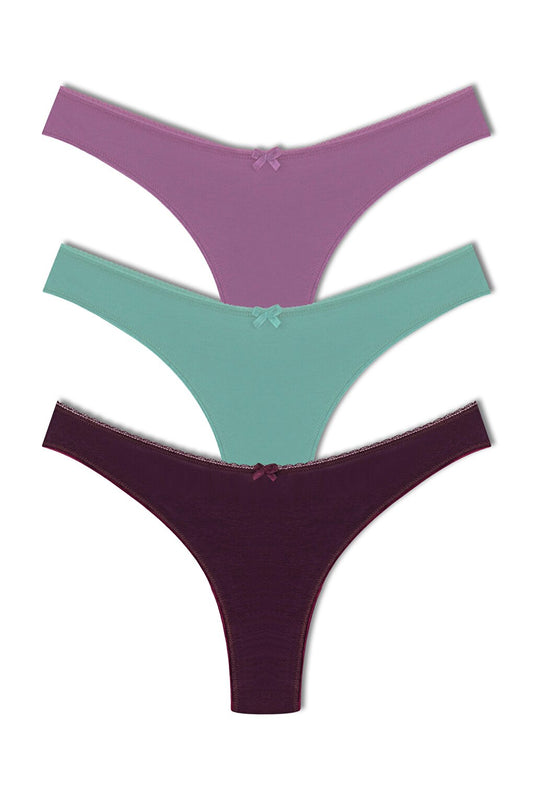 Cotton High Waist Brazil Women's Panties 3-Piece