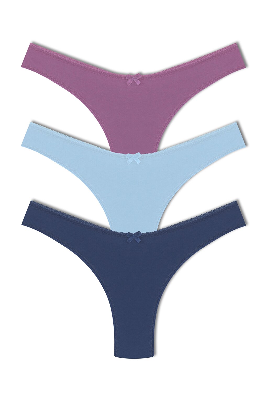 Cotton High Waist Brazil Women's Panties 3-Piece