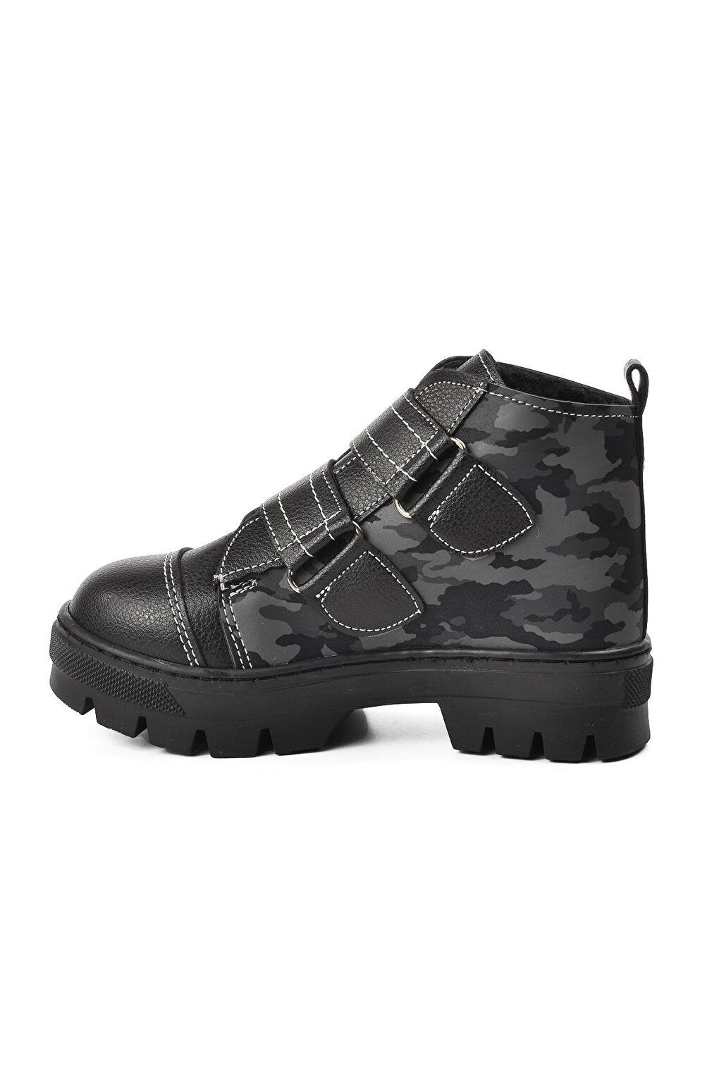 Arz 2301004-P Black Camouflage Shearling Children's Boots