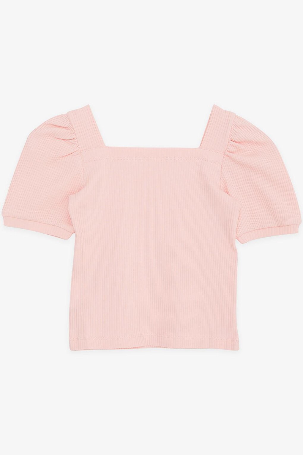 Girl's Crop T-Shirt Square Neck Salmon (Age 8-14)