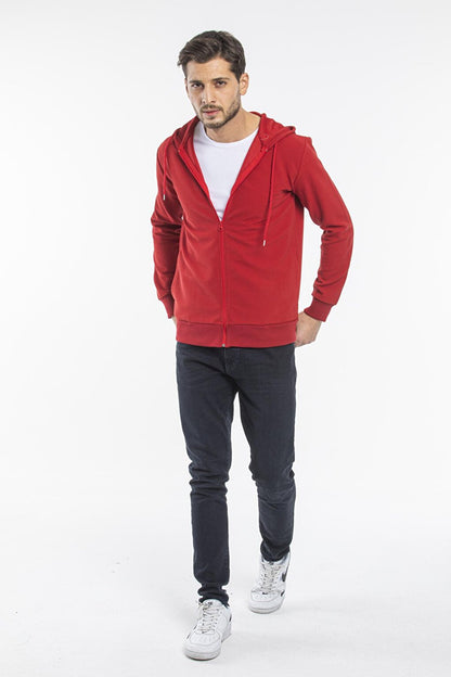 Men's Hooded Regular Fit Cardigan with Side Pockets SPR 20K62