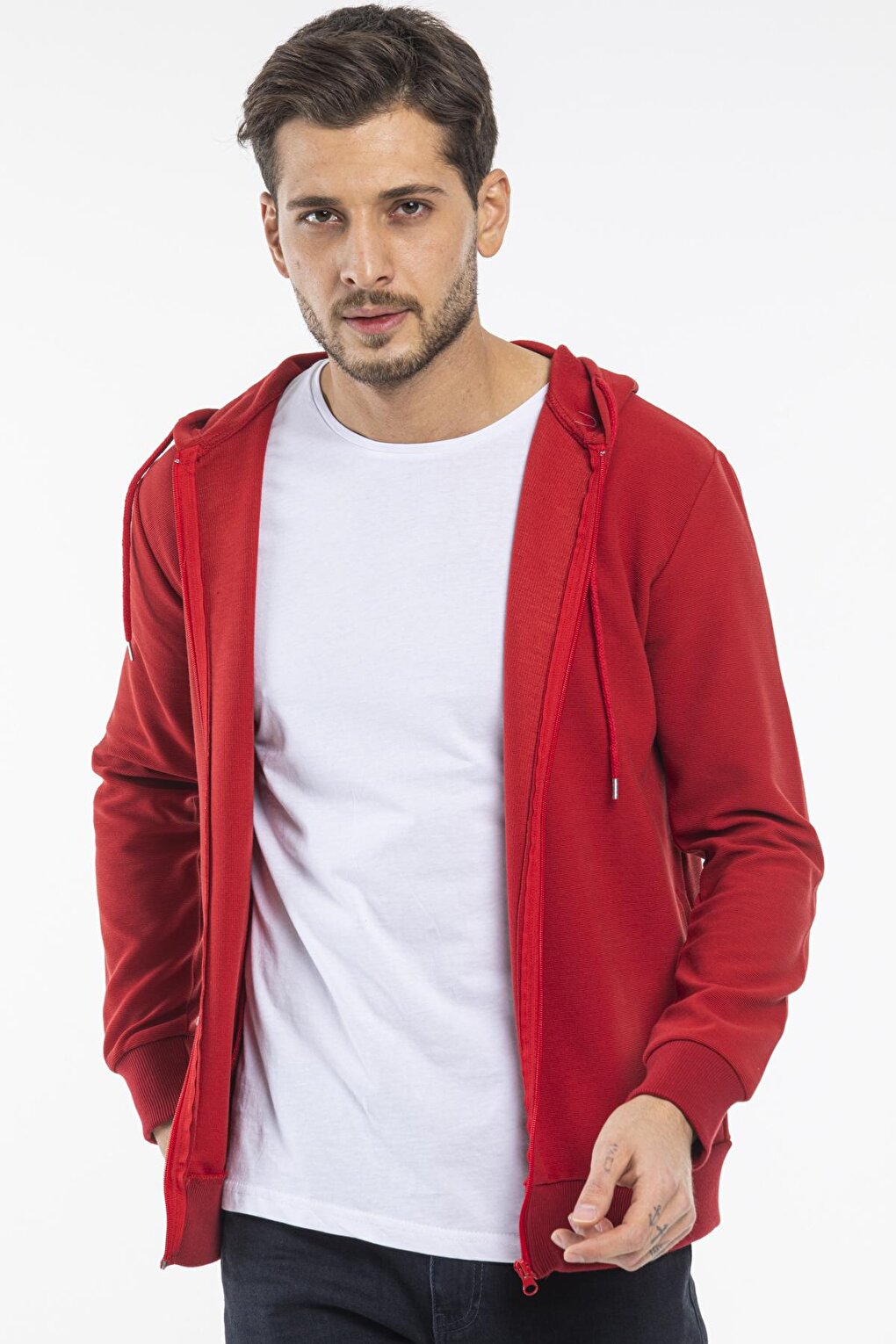 Men's Hooded Regular Fit Cardigan with Side Pockets SPR 20K62