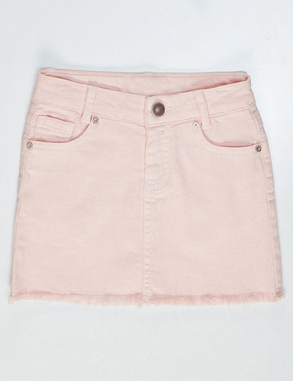 Pink Denim Mini Girl Skirt