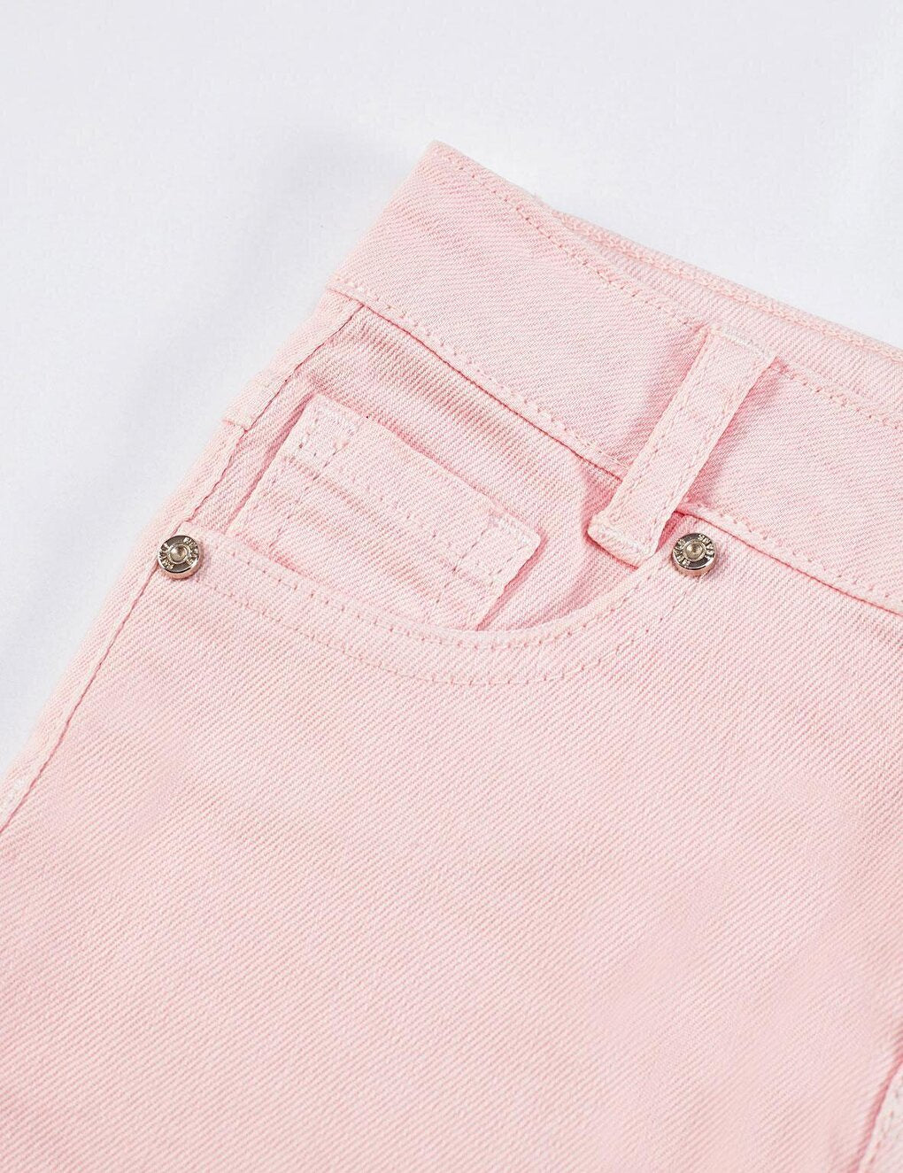 Pink Denim Mini Girl Skirt