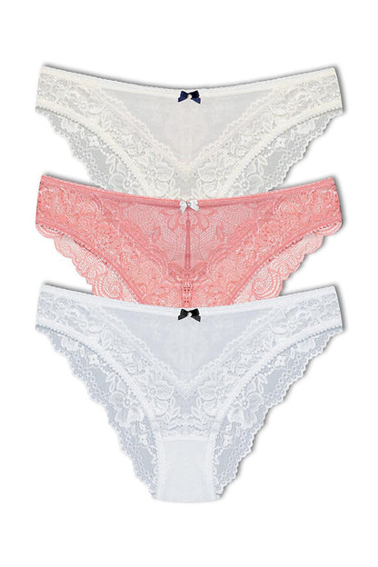 Lace Women's Slip Panties 3-Piece