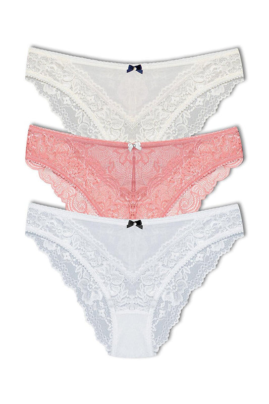 Lace Women's Slip Panties 3-Piece