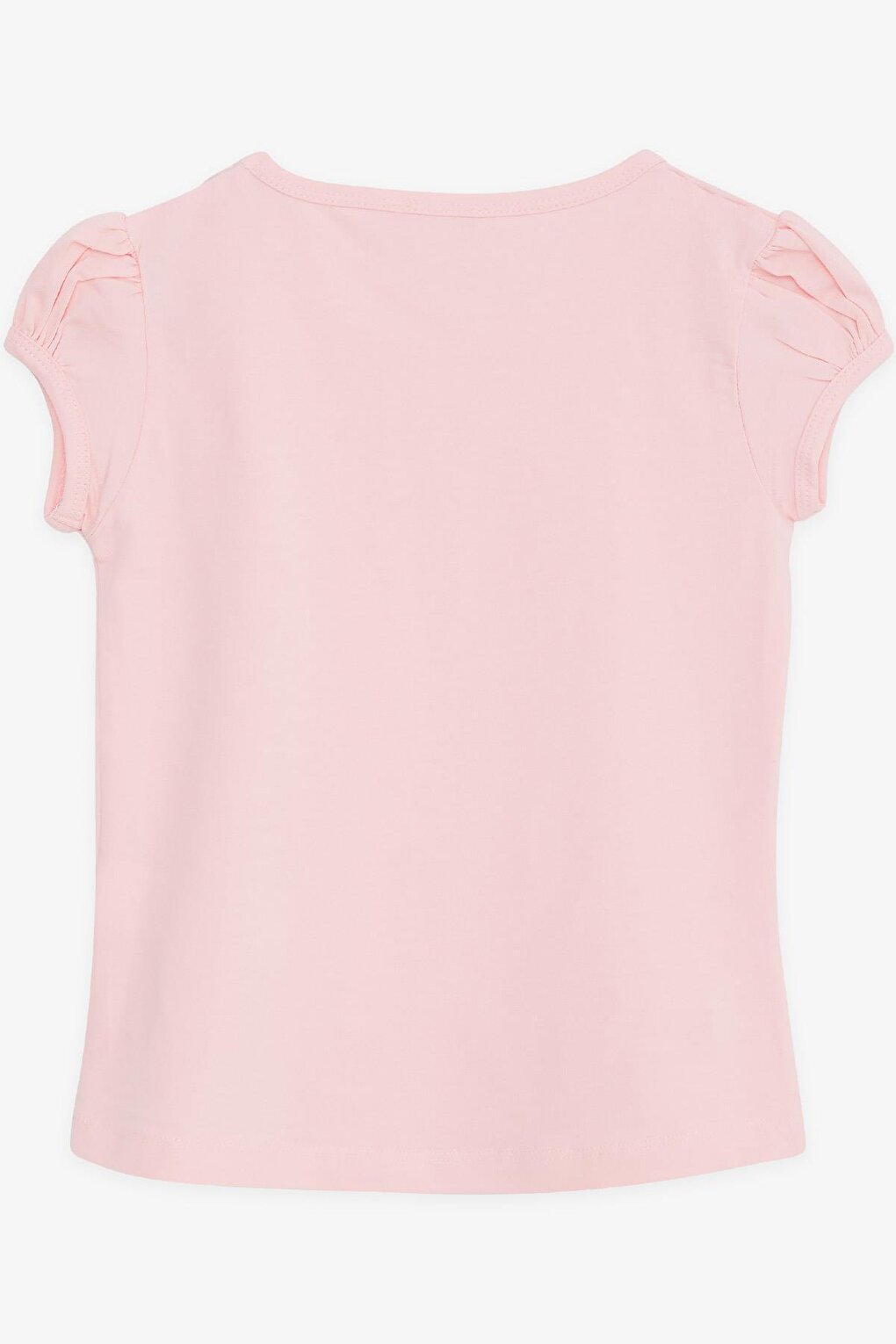 Girl's T-Shirt Pocket Tulle Flower Embroidered Pink (4-9 Years)