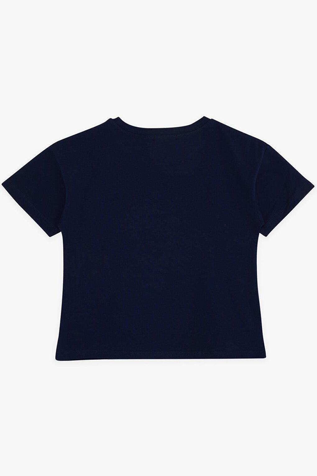 Girl's T-Shirt Floral Printed Navy Blue (Age 9-14)