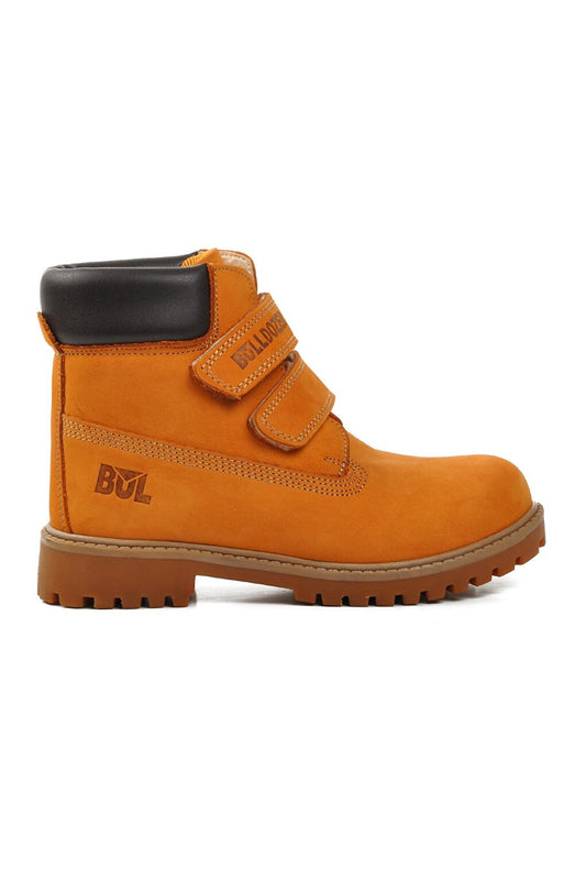 240850-F Yellow Nubuck Genuine Leather Kids Boots