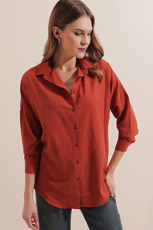 3900 Oversize Long Basic Shirt - Tile