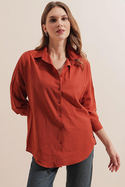 3900 Oversize Long Basic Shirt - Tile