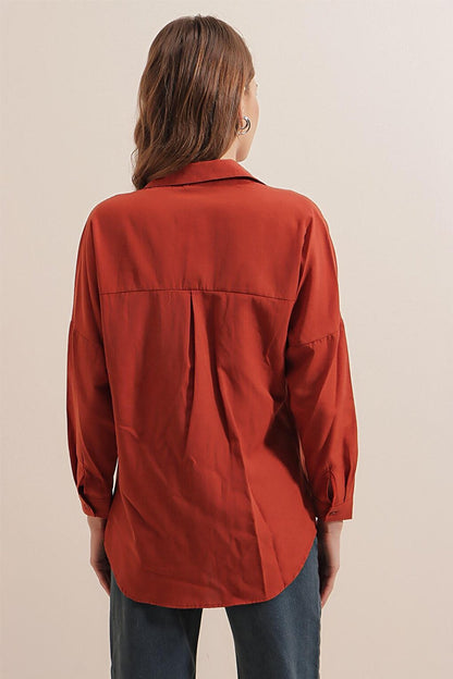 3900 Oversize Long Basic Shirt - Tile