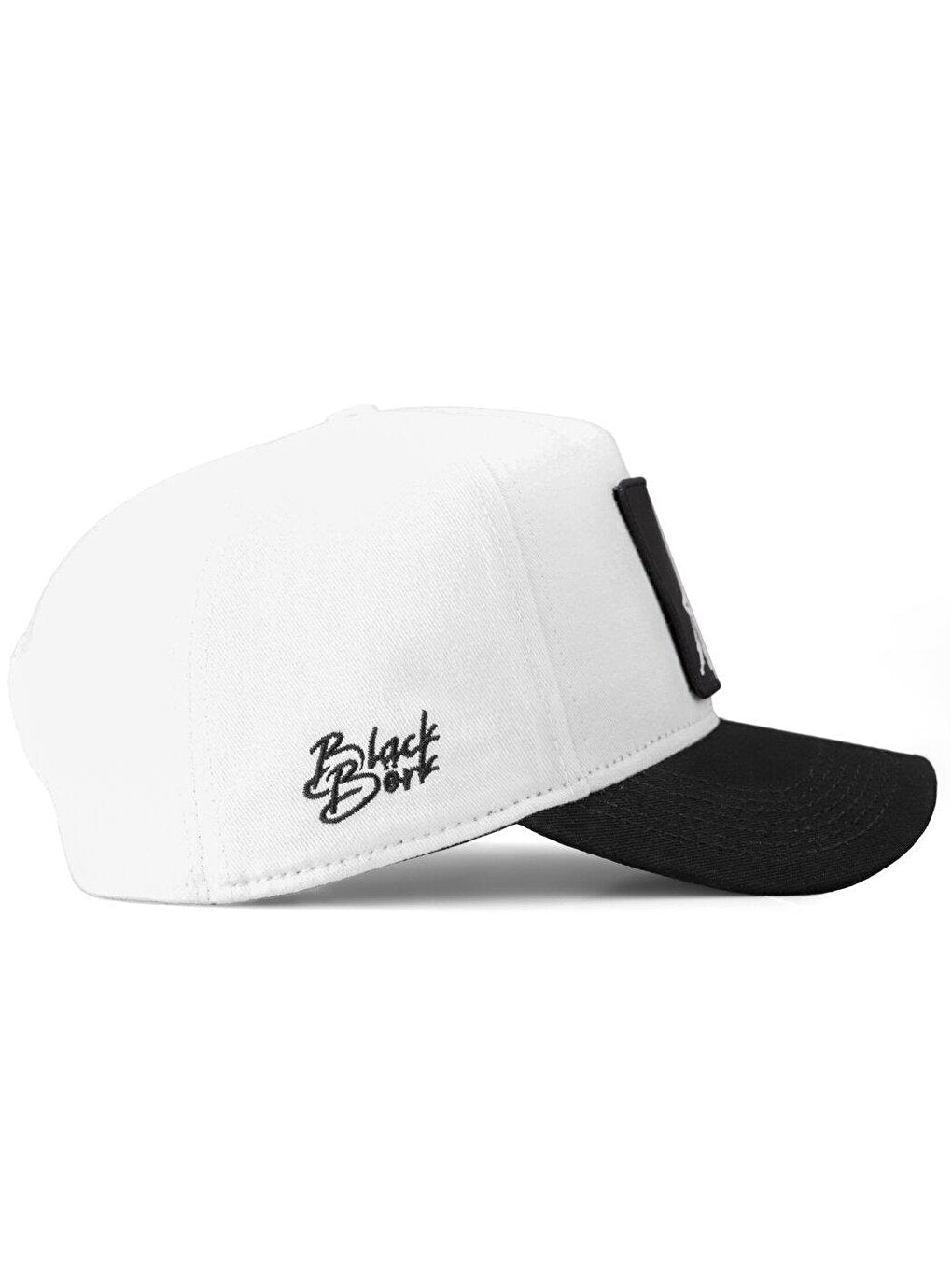 V1 Baseball El Patron - Unisex White-Black Peaked Hat (Cap) with 1 Code Logo