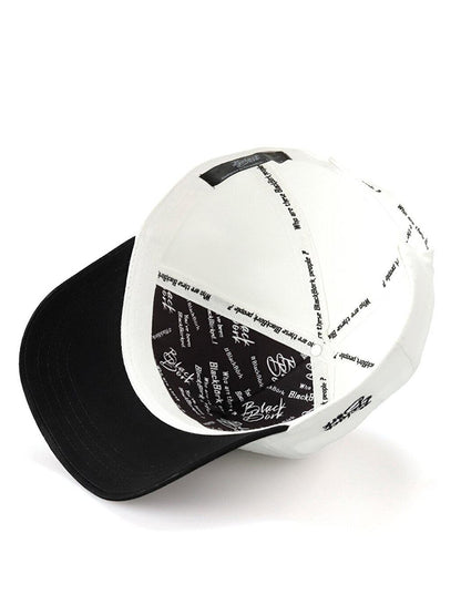 V1 Baseball El Patron - Unisex White-Black Peaked Hat (Cap) with 1 Code Logo