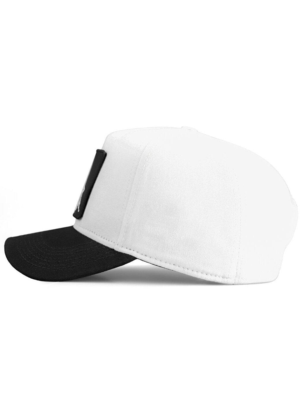 V1 Baseball El Patron - Unisex White-Black Peaked Hat (Cap) with 1 Code Logo