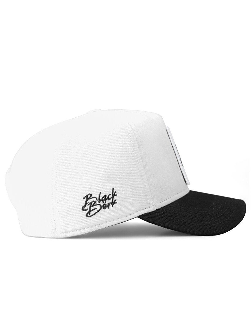 V1 Baseball Samurai - Unisex White-Black Peaked Hat (Cap) with 3 Code Logo