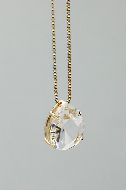 18K Gold Plated Drop Stone Necklace