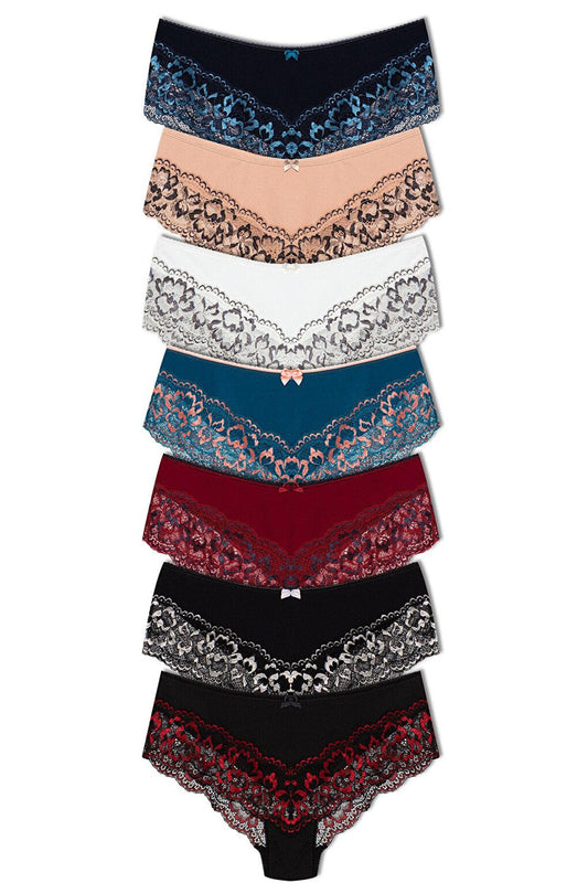 Double Color Lace Women's Panties 7-pack