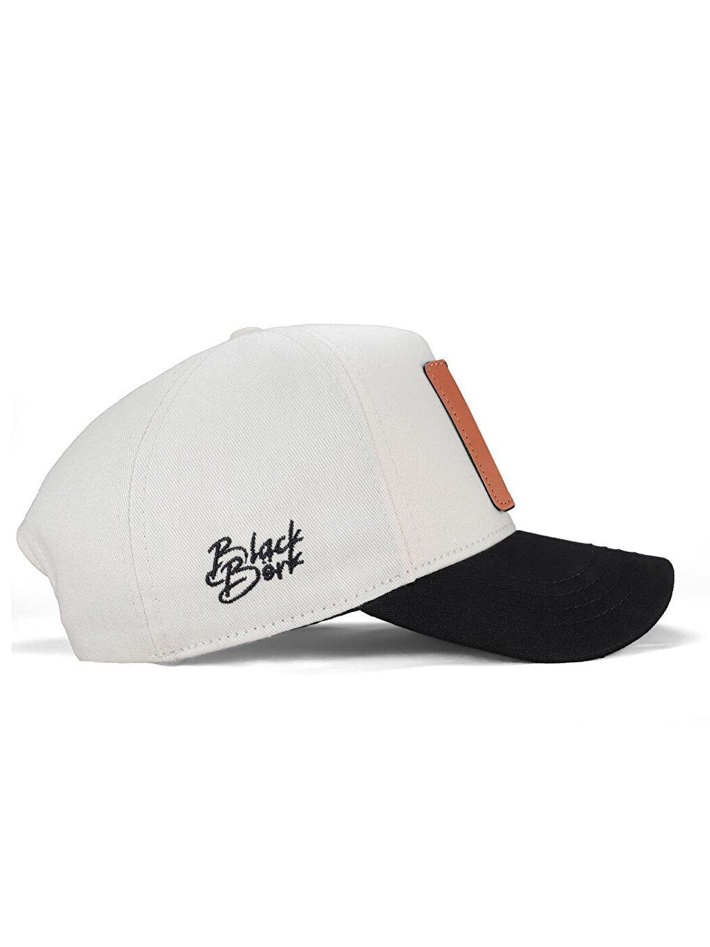 V1 Baseball G Letter - Unisex Beige-Black Peaked Hat (Cap) with 3 Code Logo