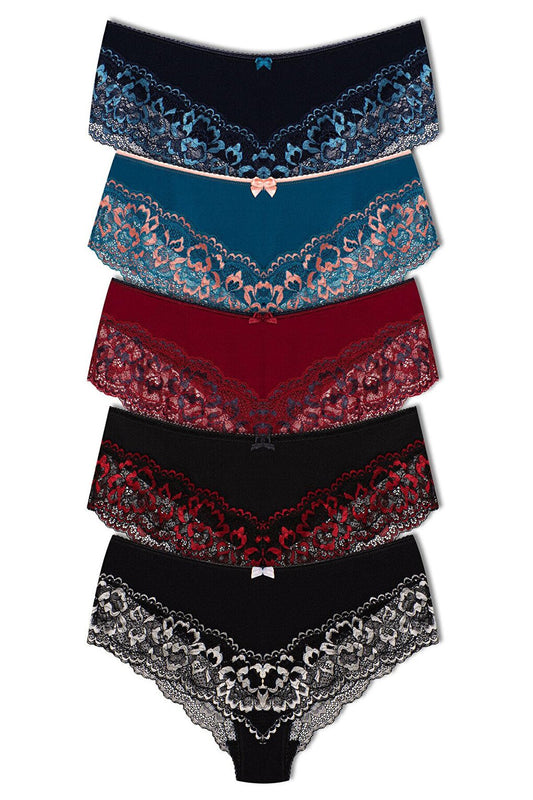 Double Color Lace Women's Panties 5-pack