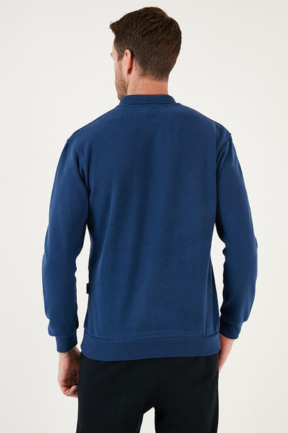 Cotton Blend Regular Fit Polo Neck Sweater 456223