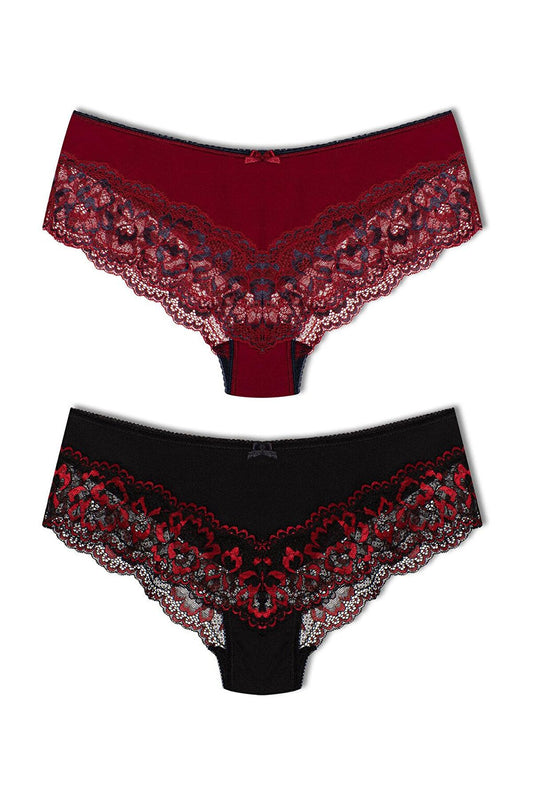 Double Color Lace Women's Panties 2-Piece