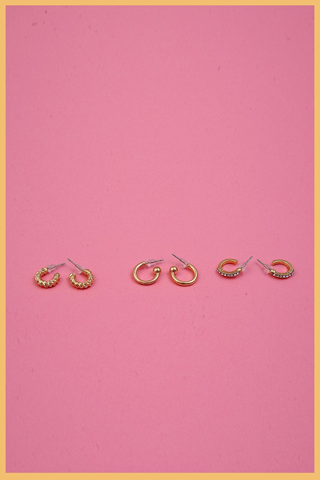 Women's Gold 6 Piece Special Stud Earring Set