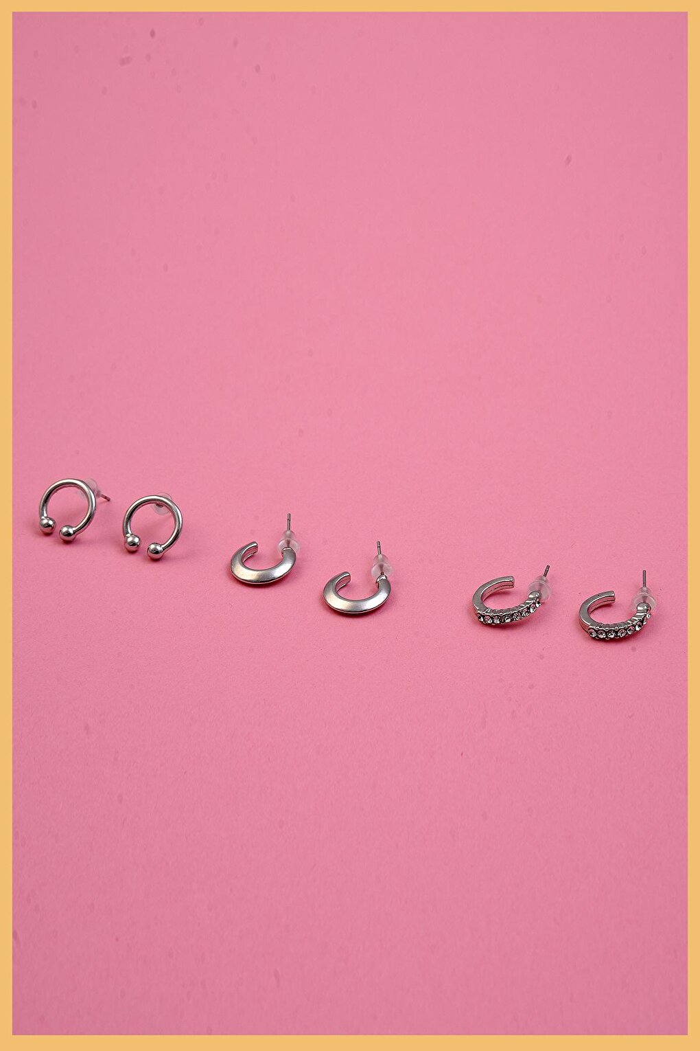 Women's Silver 6-Piece Special Hoop Earring Set