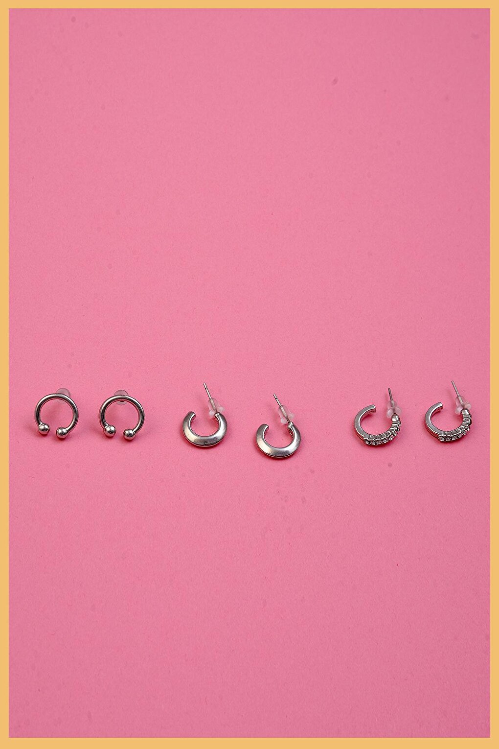 Women's Silver 6-Piece Special Hoop Earring Set