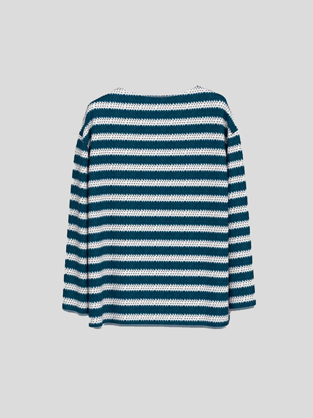 Oversize Wide Collar Patterned Knitwear Indigo