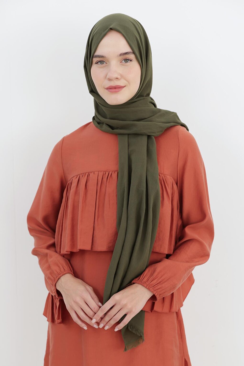 Khaki Natural Cotton Shawl