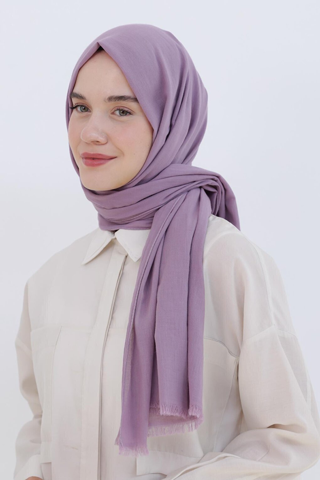 Light Lilac Natural Cotton Shawl