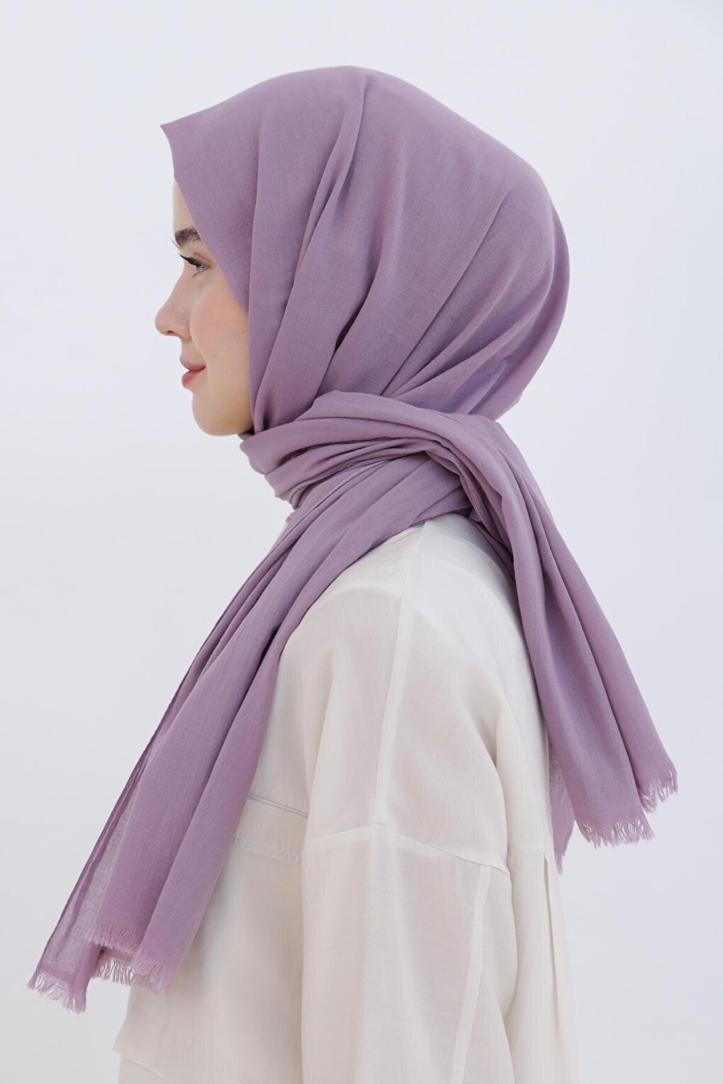 Light Lilac Natural Cotton Shawl