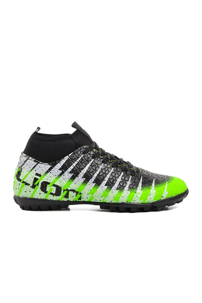 Green-Black Men's Astroturf Field Shoes with Socks 1453