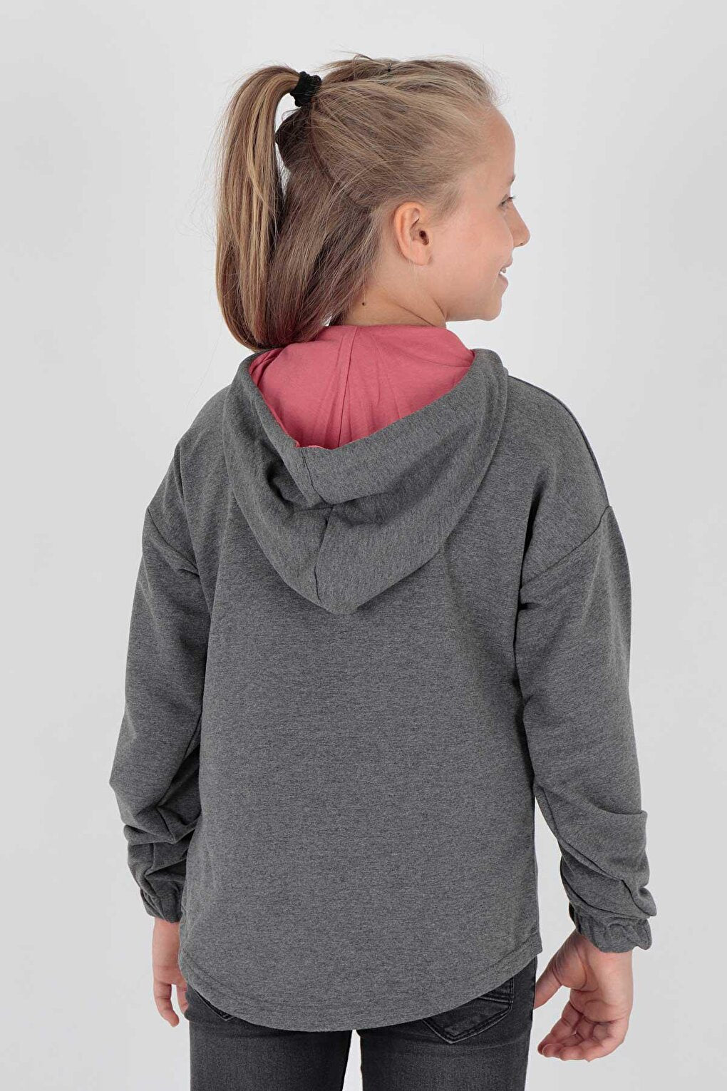 Kids Girl Hooded Sweat Long Sleeve Zippered Hoodie Cotton Ak15260