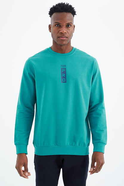 Leroy Sea Green O Neck Men's Sweatshirt - 88306